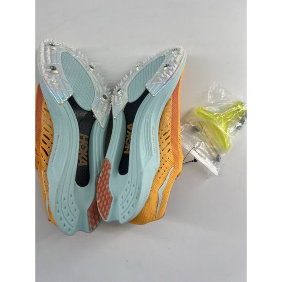 HOKA CIELO X 2 LD Track Spike Running Girls Kids Size 4 Blue Orange Sprint New - Picture 6 of 9